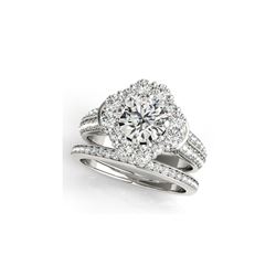 3.03 ctw Certified VS/SI Diamond 2pc Wedding Set Halo 14K White Gold