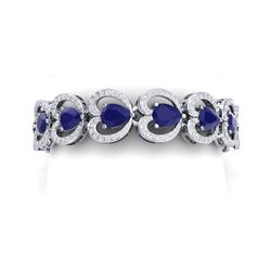 32.15 ctw Sapphire & VS Diamond Bracelet 18K White Gold