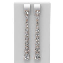 5.74 ctw Diamond Earrings 18K Rose Gold