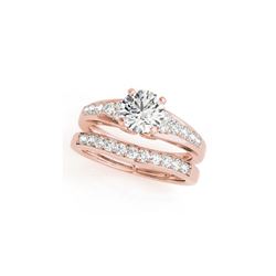1.75 ctw Certified VS/SI Diamond 2pc Wedding Set 14K Rose Gold