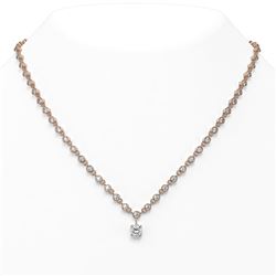 12.5 ctw Cushion Cut Diamond Necklace 18K Rose Gold