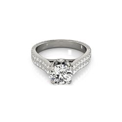 2.11 ctw Certified VS/SI Diamond Pave Ring 18K White Gold