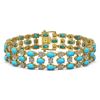 Image 1 : 18.05 ctw Turquoise & Diamond Bracelet 10K Yellow Gold