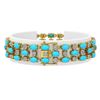 Image 2 : 18.05 ctw Turquoise & Diamond Bracelet 10K Yellow Gold