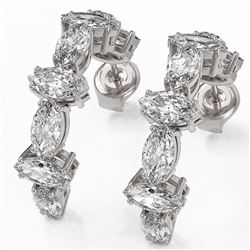 4.16 ctw Marquise Cut Diamond Designer Earrings 18K White Gold