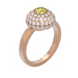 2 ctw Fancy Yellow Diamond Ring 18K Rose Gold