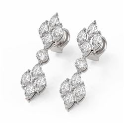 3 ctw Marquise Diamond Designer Earrings 18K White Gold
