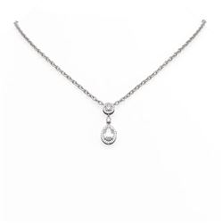 1.59 ctw Oval Diamond Necklace 18K White Gold