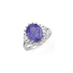 4.06 ctw Tanzanite & Diamond Ring 18K White Gold