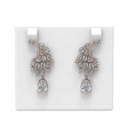 13.06 ctw Diamond Earrings 18K Rose Gold