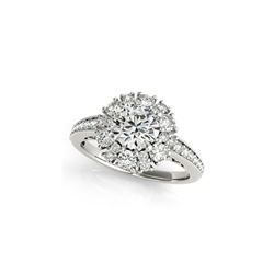 1.91 ctw Certified VS/SI Diamond Halo Ring 18K White Gold
