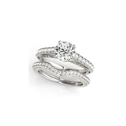 1.36 ctw Certified VS/SI Diamond 2pc Wedding Set 14K White Gold