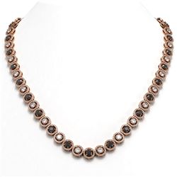 23.95 ctw Black & Diamond Micro Pave Necklace 18K Rose Gold
