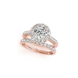 2.39 ctw Certified VS/SI Diamond 2pc Wedding Set Halo 14K Rose Gold
