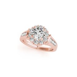 1.9 ctw Certified VS/SI Diamond Halo Ring 18K Rose Gold