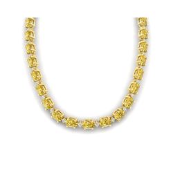 61.85 ctw Citrine & VS/SI Diamond Eternity Necklace 10K Yellow Gold