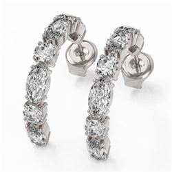 2.86 ctw Marquise Cut Diamond Designer Earrings 18K White Gold