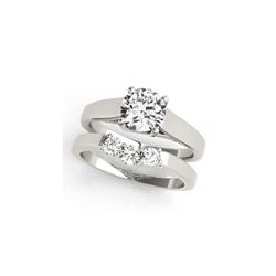 1.27 ctw Certified VS/SI Diamond 2pc Set Ring Wedding 14K White Gold
