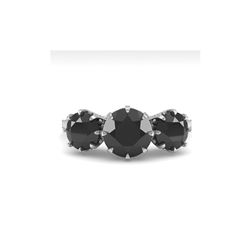 2 ctw Past Present Future Black Diamond Ring 18K White Gold