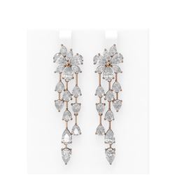 12.21 ctw Diamond Earrings 18K Rose Gold