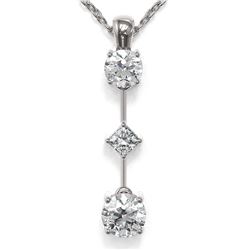 0.9 ctw Diamond Designer Necklace 18K White Gold