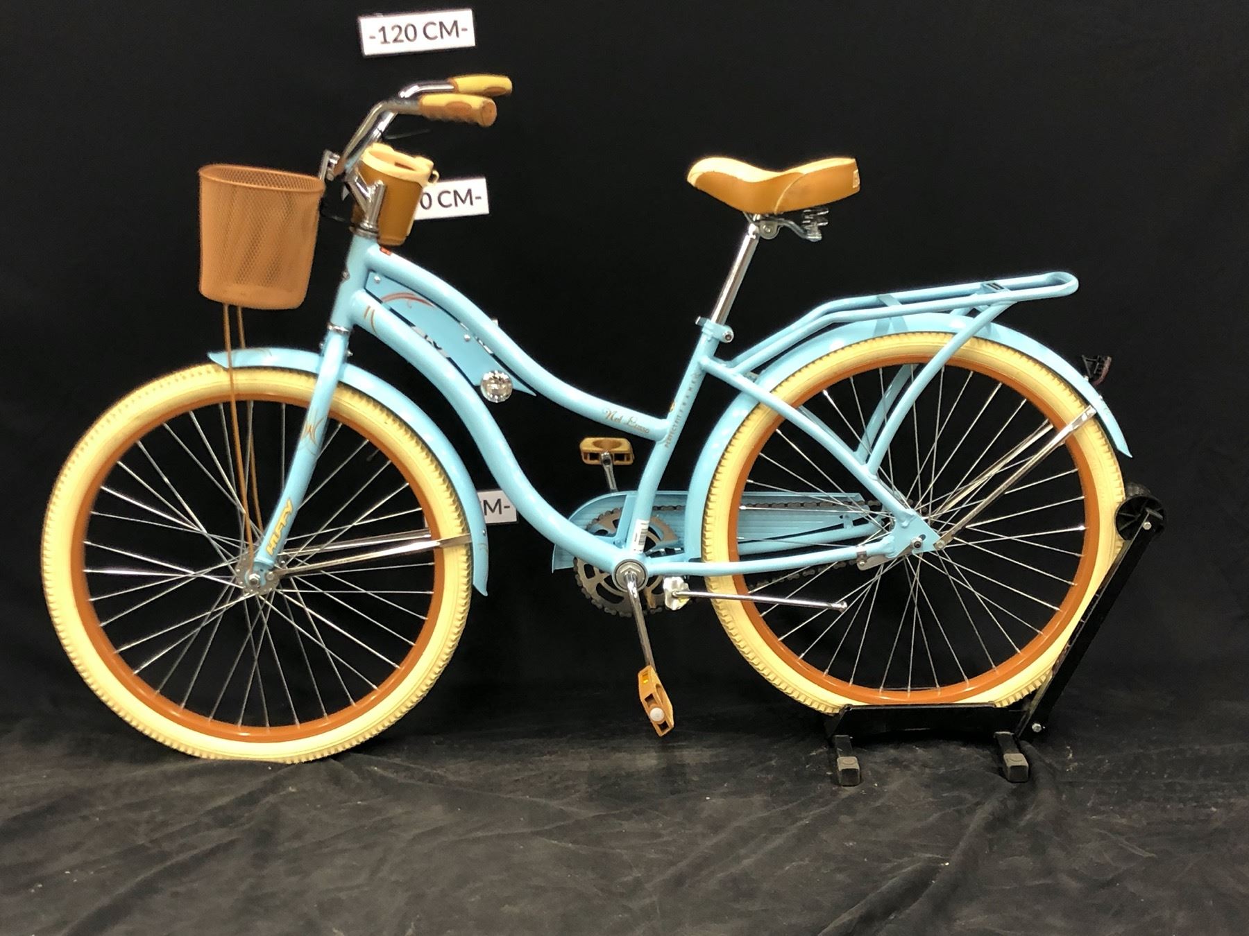 BLUE HUFFY NEL LUSSO SINGLE SPEED CRUISER BIKE WITH FRONT BASKET AND ...