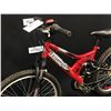 Image 2 : RED TRIUMPH CLIFFHANGER FULL SUSPENSION 21 SPEED KIDS MOUNTAIN BIKE WITH FRONT DISC BRAKE