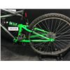 Image 2 : GREEN AND GREY HUFFY ROCK CREEK 18 SPEED FULL SUSPENSION MOUNTAIN BIKE, SHIFTERS AND BRAKES NEED