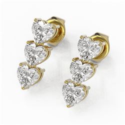 0 ctw Heart Diamond Designer Earrings 18K Yellow Gold