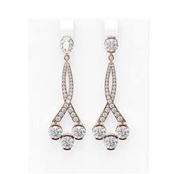 7.53 ctw Diamond Earrings 18K Rose Gold