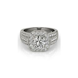 1.5 ctw Certified VS/SI Diamond Halo Ring 18K White Gold