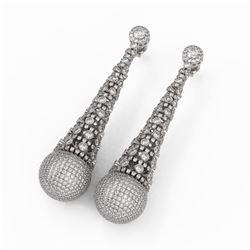 17.30 ctw Diamond Designer Earrings 18K White Gold