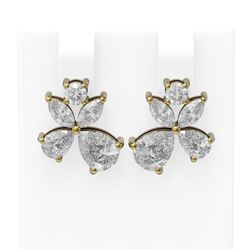 4.68 ctw Diamond Earrings 18K Yellow Gold