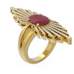 5.07 ctw Ruby & Diamond Ring 18K Yellow Gold