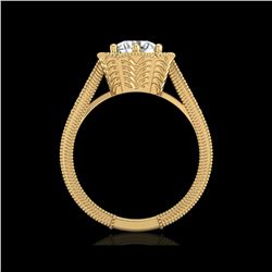 1.33 ctw VS/SI Diamond Solitaire Art Deco Ring 18K Yellow Gold