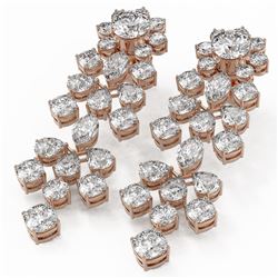 14.92 ctw Mixed Cut Diamond Designer Earrings 18K Rose Gold