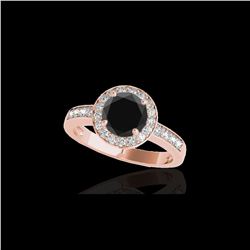 2 ctw Certified VS Black Diamond Solitaire Halo Ring 10K Rose Gold