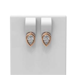 4 ctw Pear Diamond Earrings 18K Rose Gold