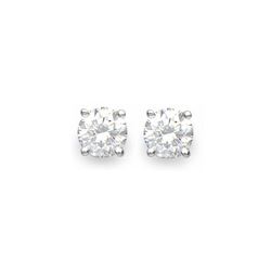 1.0 ctw Certified VS/SI Diamond Stud Earrings 18K White Gold
