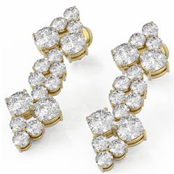 4 ctw Cushion Cut Diamond Designer Earrings 18K Yellow Gold