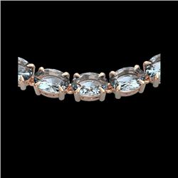 45 ctw Aquamarine Eternity Designer Necklace 14K Rose Gold