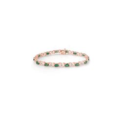 6.85 ctw Emerald & Diamond Bracelet 18K Rose Gold
