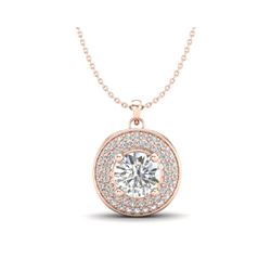 1.25 ctw VS/SI Diamond Solitaire Art Deco Necklace 18K Rose Gold