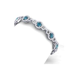 9 ctw SI/I Intense Blue Diamond Bracelet 18K White Gold