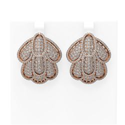 8 ctw Diamond Earrings 18K Rose Gold