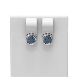 3 ctw Intense Blue Diamond Earrings 18K White Gold