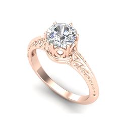 1 ctw VS/SI Diamond Art Deco Ring 18K Rose Gold
