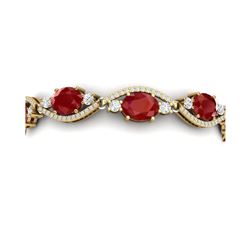 22.15 ctw Ruby & VS Diamond Bracelet 18K Yellow Gold