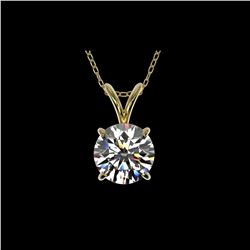 1.28 ctw Certified Quality Diamond Necklace 10K Yellow Gold