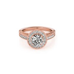 1.07 ctw Certified VS/SI Diamond Halo Ring 18K Rose Gold